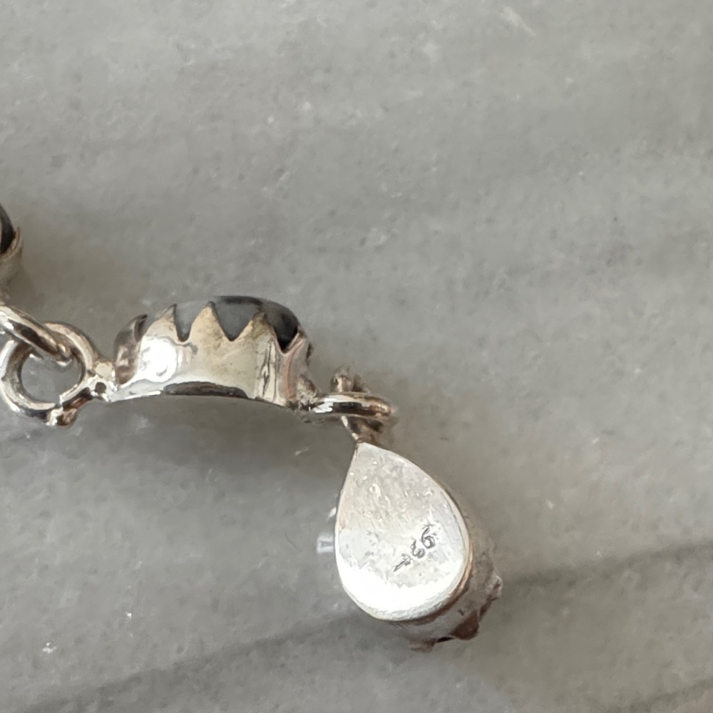 Sterling Silver White Buffalo Stone Drop Earrings - Picture 5 of 5